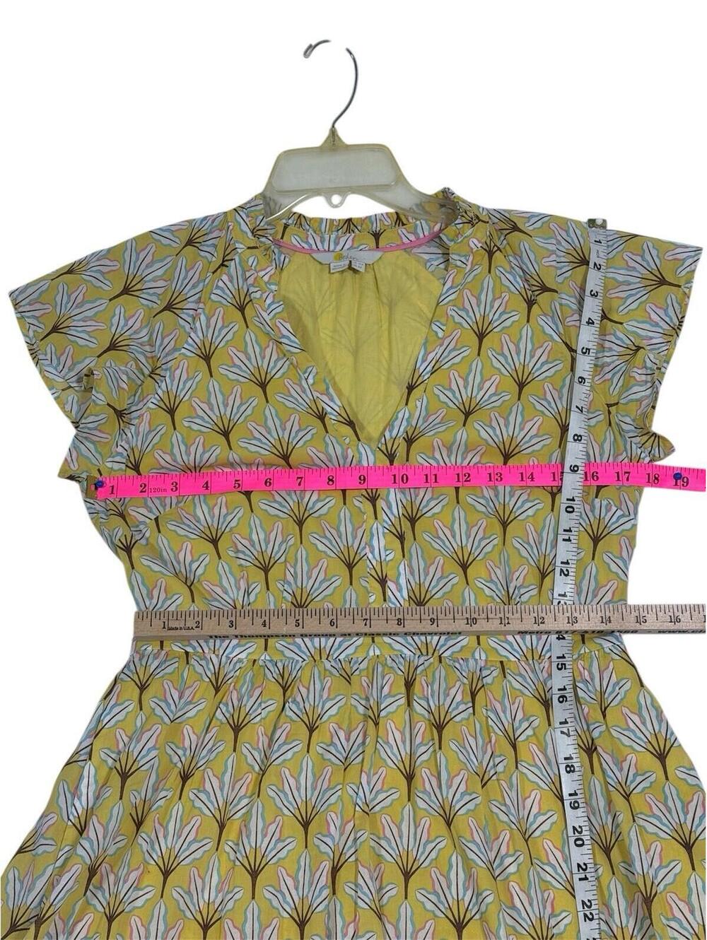 Boden Women's Boden Bernadette Cotton Midi Dress 6P Yellow Pockets Dr1 - Picture 5 of 9